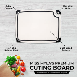 Small Wood Cutting Board 9.3” x 11.8” – BPA-Free, Non-Slip, Juice Groove, Dishwasher Safe, Eco-Friendly Chopping Board