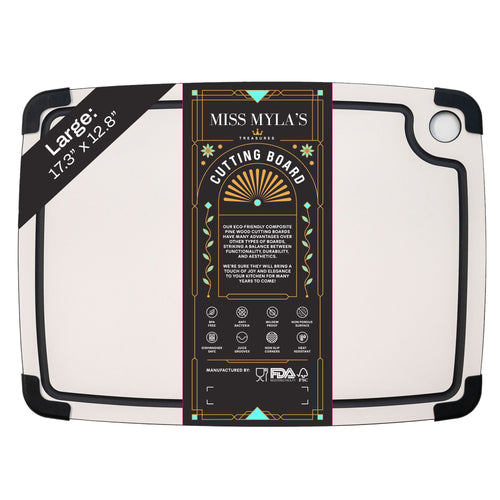 Large Wood Fiber Cutting Board 12.6” x 17.32” – Carving Board with Juice Groove, Non-Slip, Knife Friendly, BPA-Free