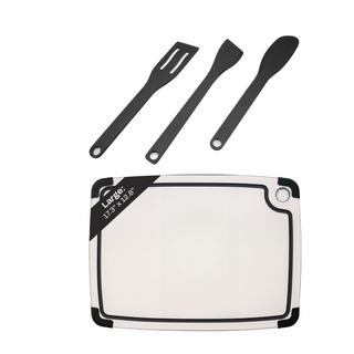 Pine Wood Composite Cutting Board & Kitchen Tools Set | Scratch Resistant, Dishwasher Safe, Knife-Friendly, with Juice Groove & Canvas Bag | Food Prep & Cooking Essentials | Bundle