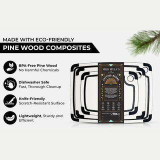 Small Wood Cutting Board 9.3” x 11.8” – BPA-Free, Non-Slip, Juice Groove, Dishwasher Safe, Eco-Friendly Chopping Board