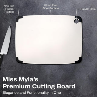 Medium Wood Cutting Board 10.8” x 14.6” – BPA-Free, Non-Slip, Dishwasher Safe, Eco-Friendly Chopping Board